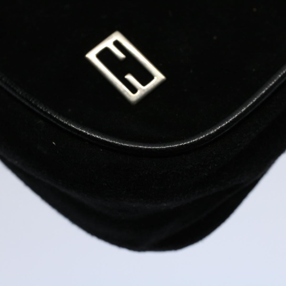 FENDI Pouch Suede Black 55459