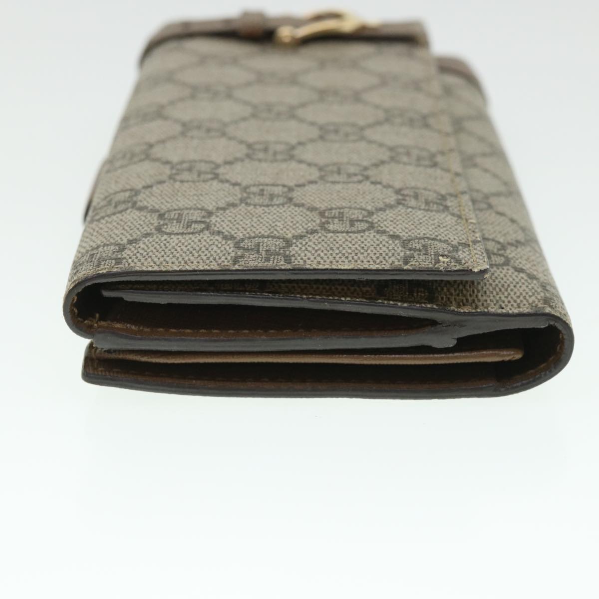 GUCCI GG Canvas Long Wallet PVC Leather Beige 309754 55618