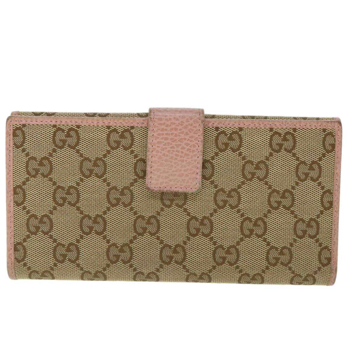 GUCCI GG Canvas Long Wallet Beige Pink 231841 55624