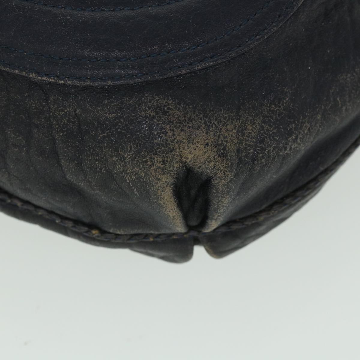 FENDI Shoulder Bag Leather Navy 55659