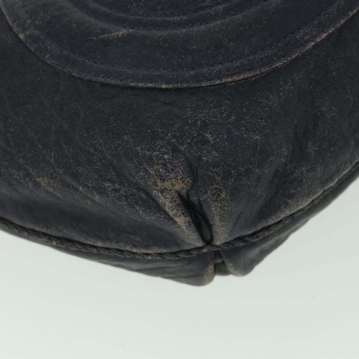 FENDI Shoulder Bag Leather Navy 55659