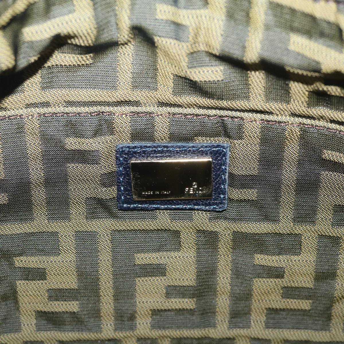 FENDI Shoulder Bag Leather Navy 55659