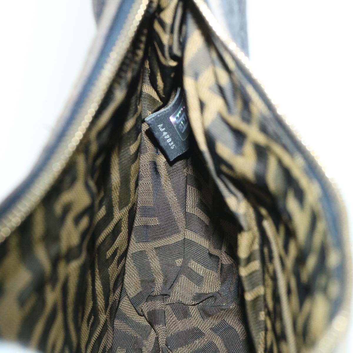 FENDI Shoulder Bag Leather Navy 55659