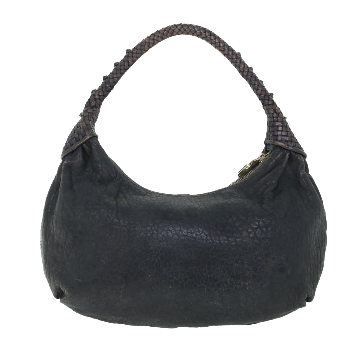 FENDI Shoulder Bag Leather Navy 55659