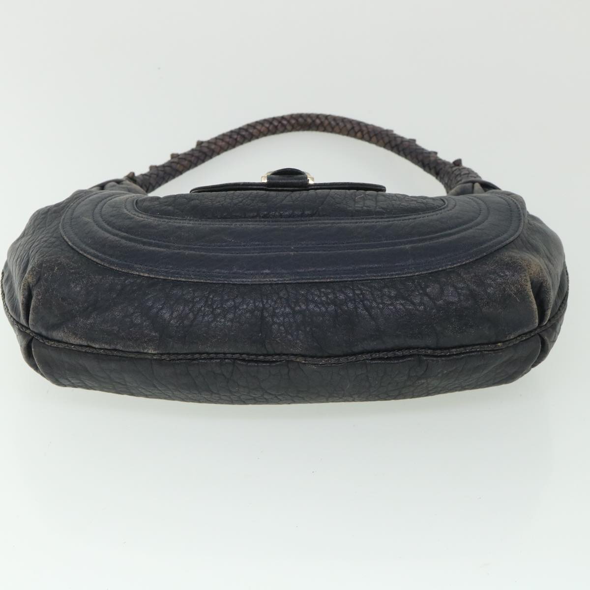 FENDI Shoulder Bag Leather Navy 55659