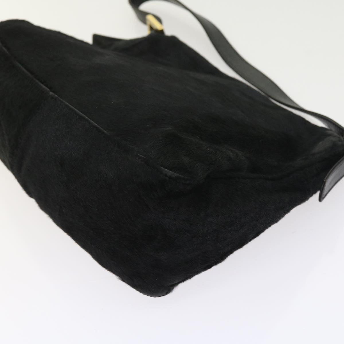 FENDI Mamma Baguette Shoulder Bag Harako leather Black 55751