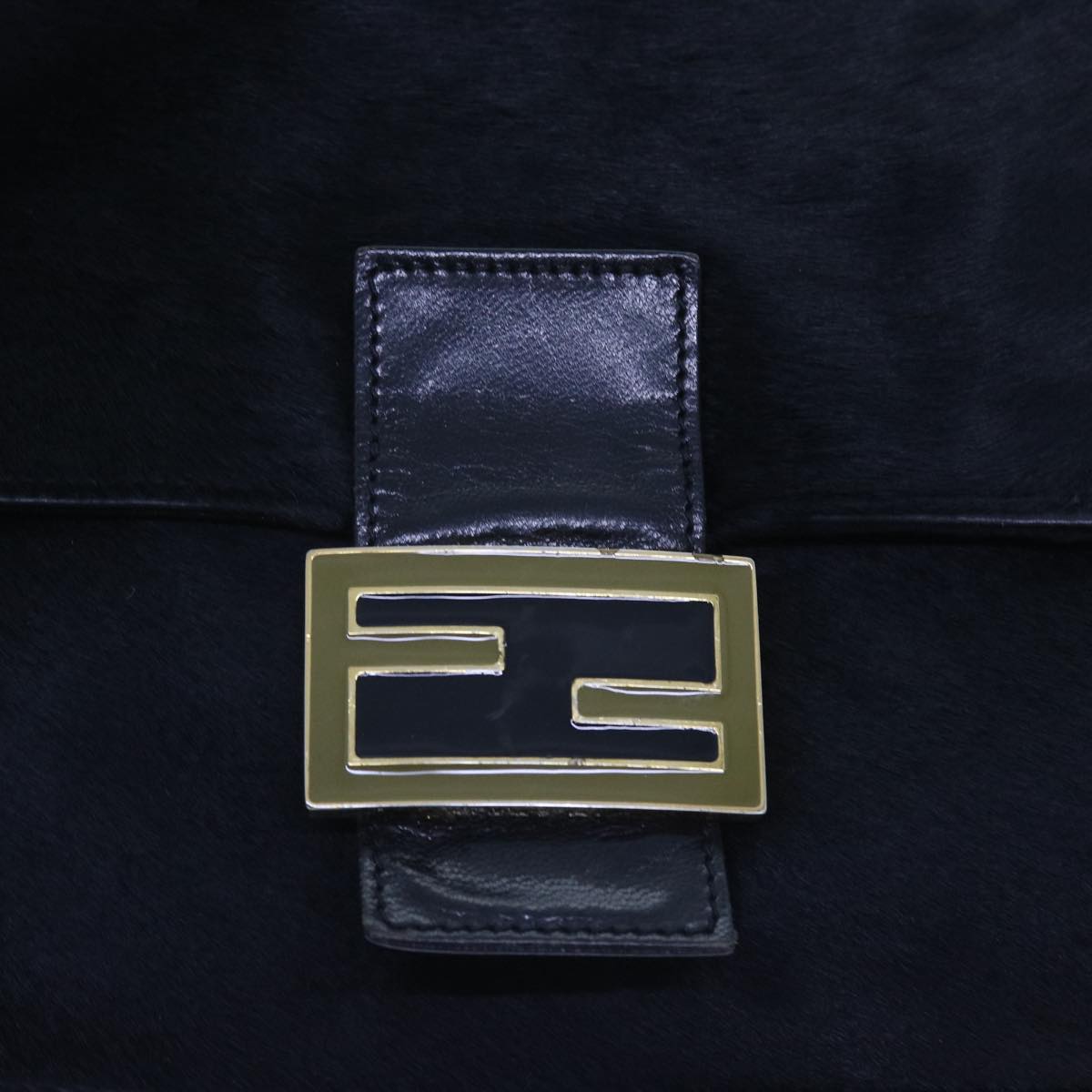 FENDI Mamma Baguette Shoulder Bag Harako leather Black 55751