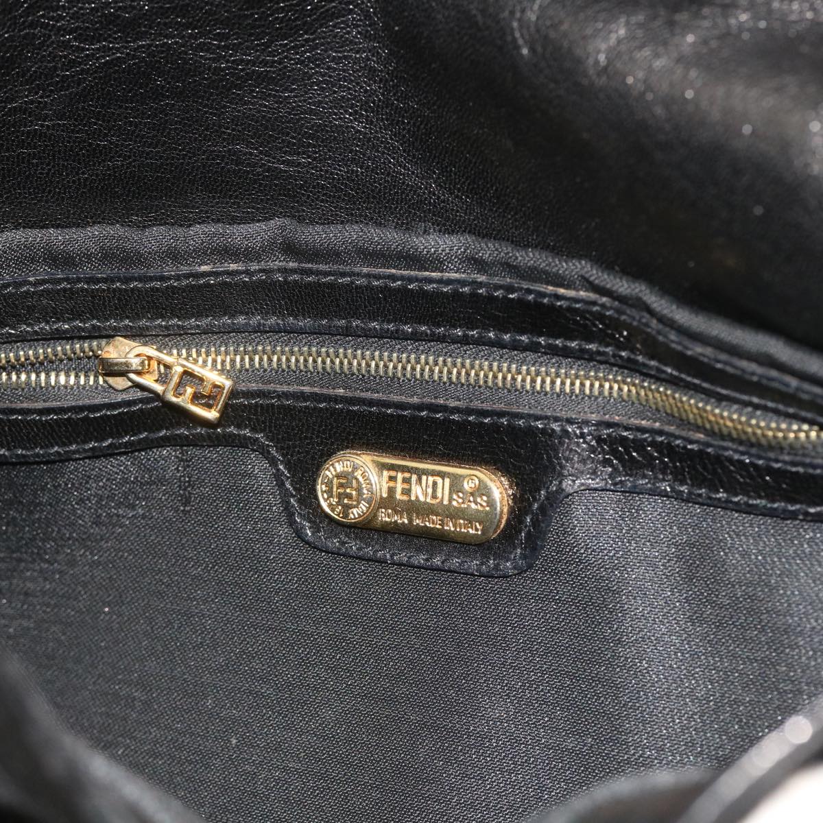 FENDI Mamma Baguette Shoulder Bag Harako leather Black 55751