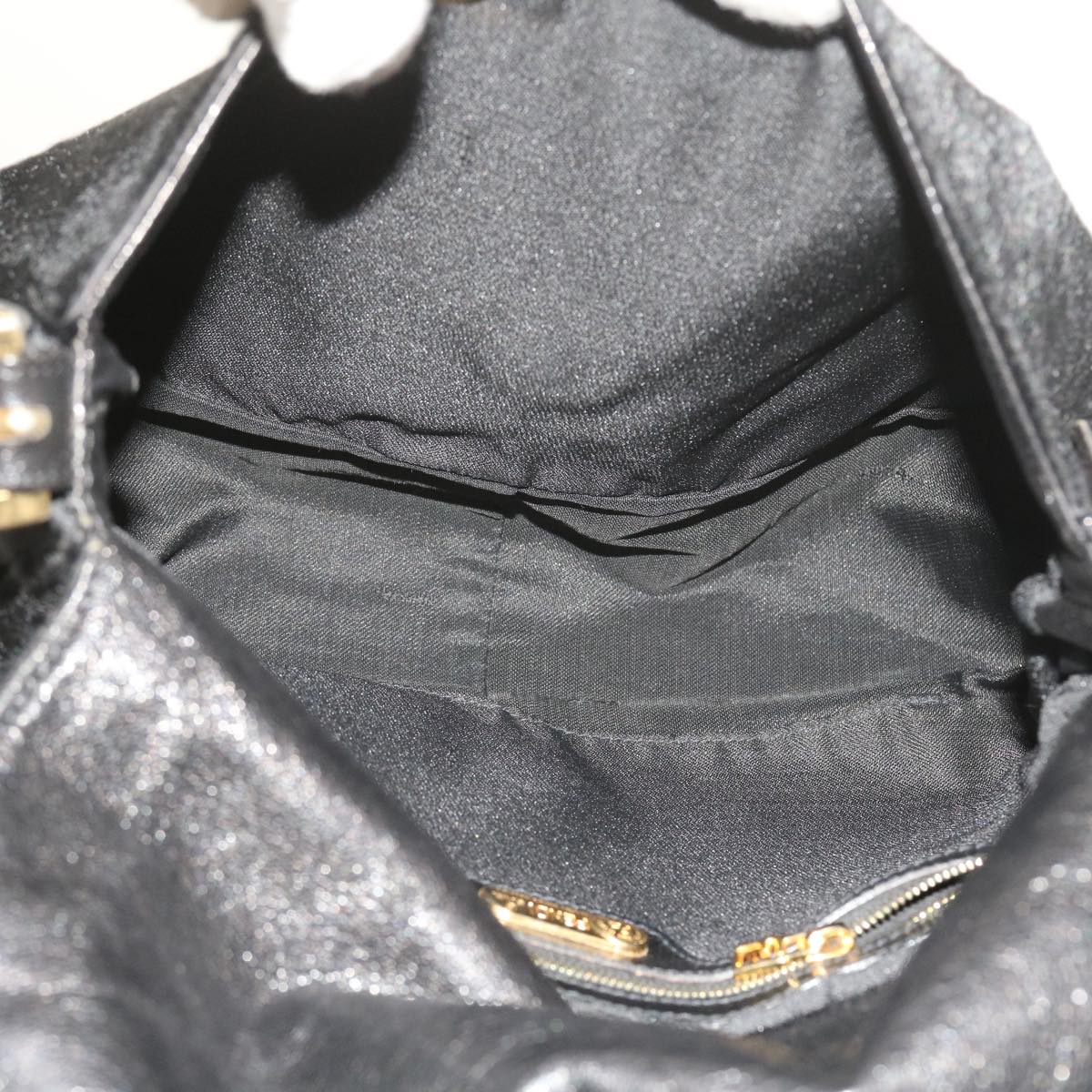 FENDI Mamma Baguette Shoulder Bag Harako leather Black 55751