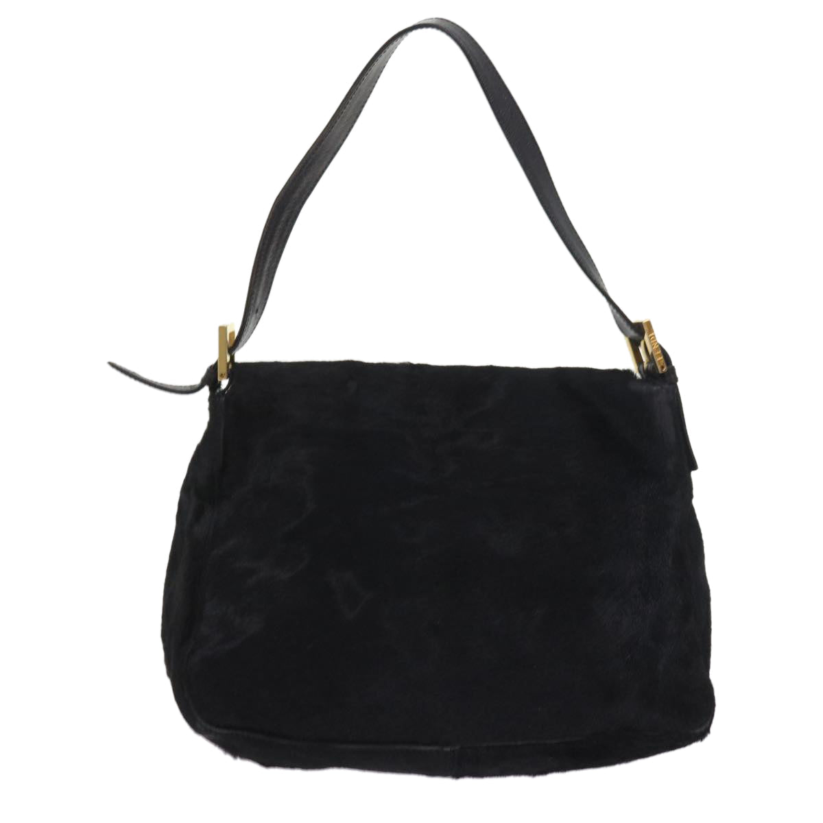 FENDI Mamma Baguette Shoulder Bag Harako leather Black 55751