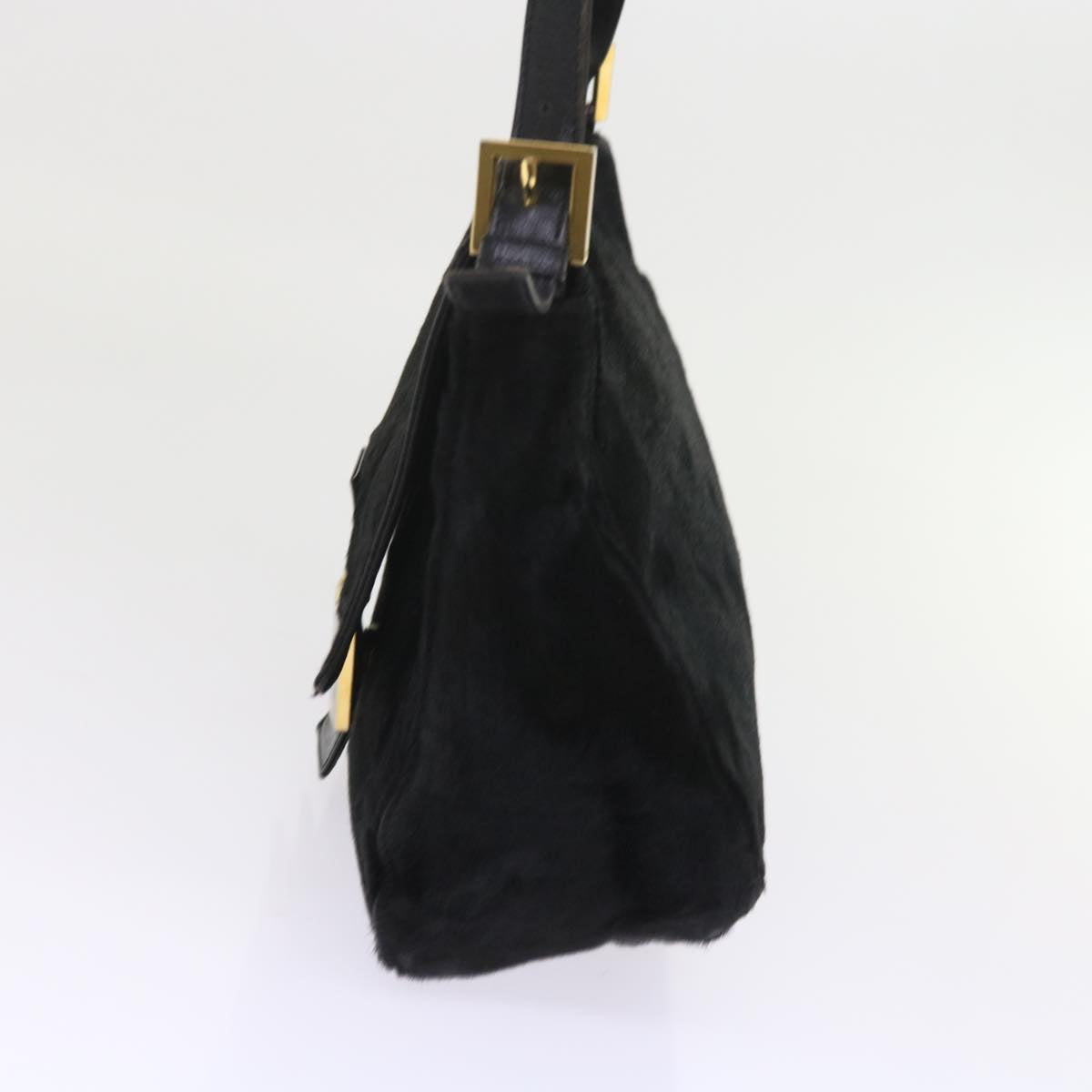 FENDI Mamma Baguette Shoulder Bag Harako leather Black 55751