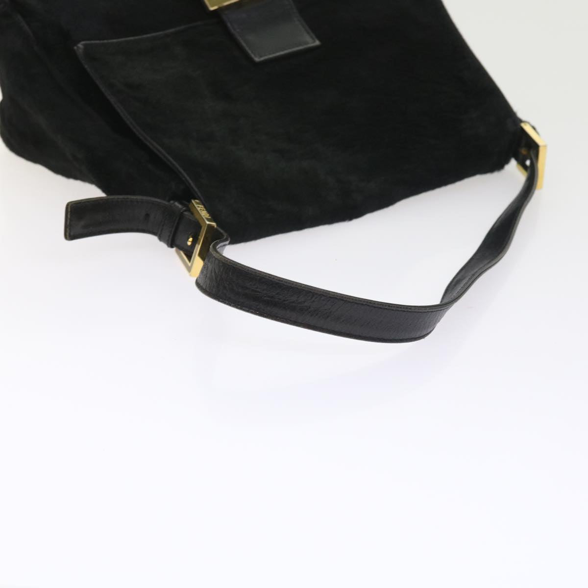 FENDI Mamma Baguette Shoulder Bag Harako leather Black 55751