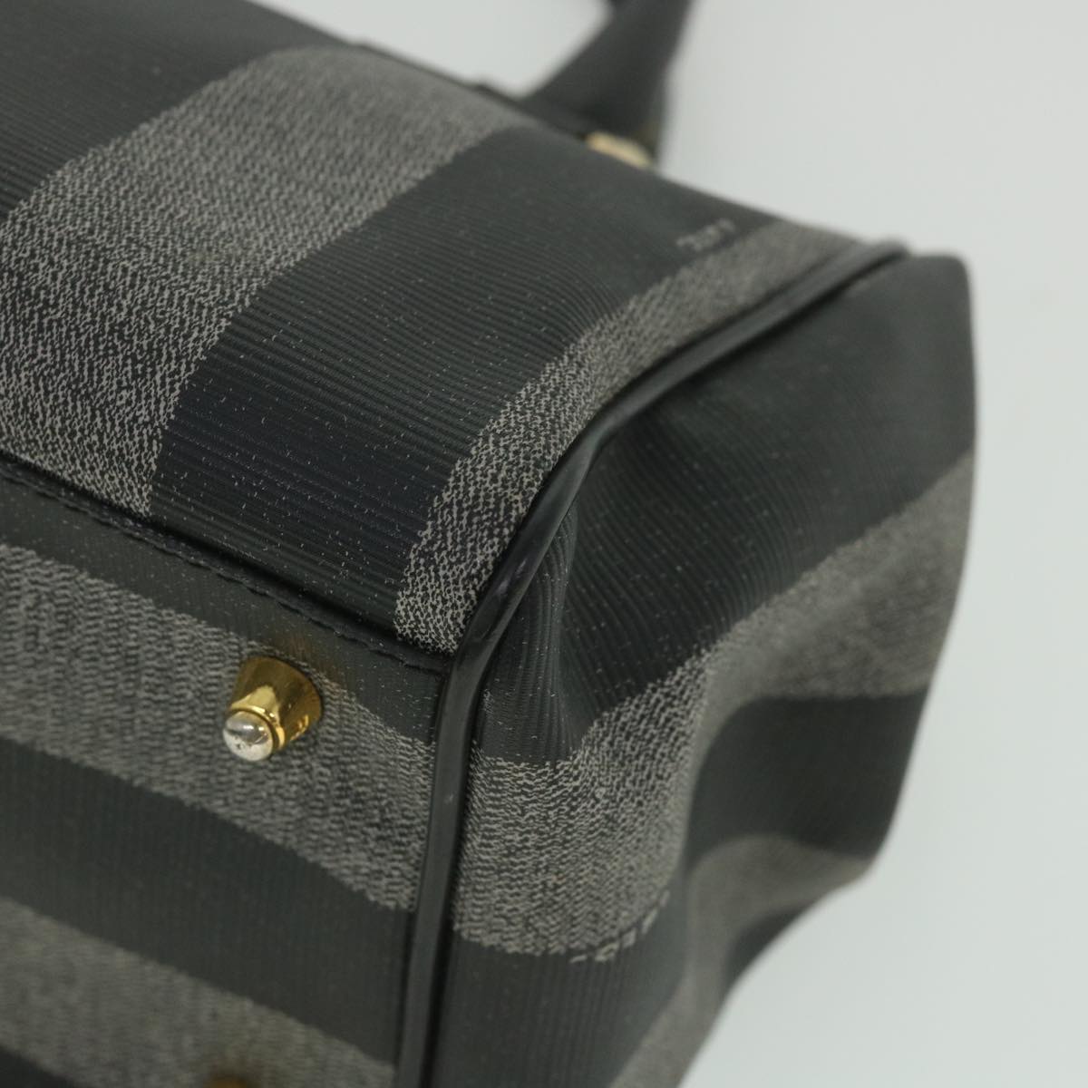 FENDI Pecan Canvas Hand Bag Coated Canvas 2way Gray Black 55821