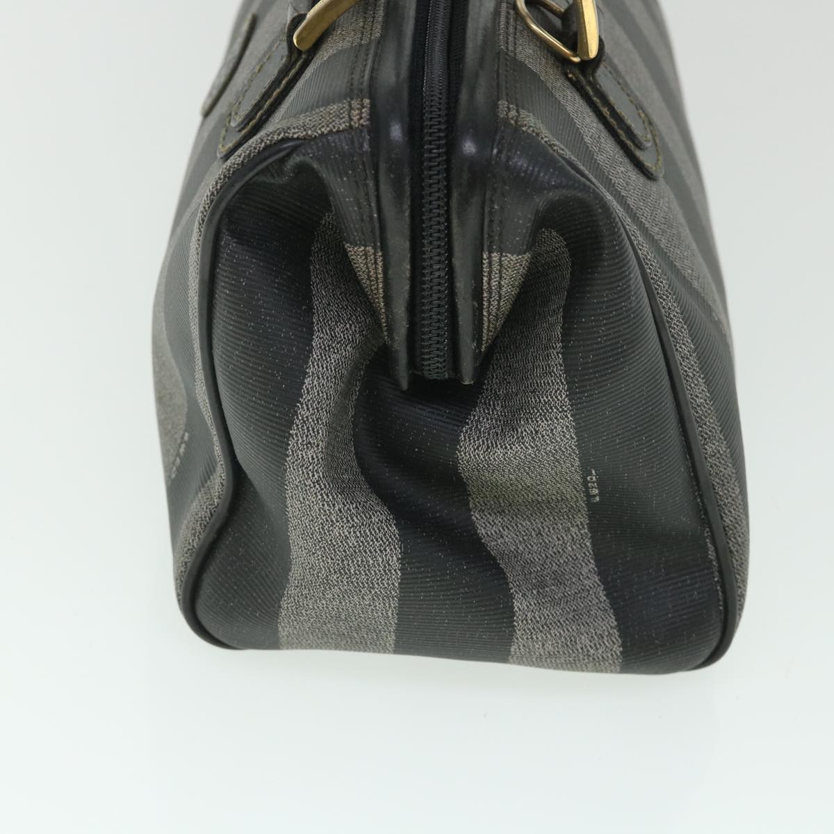 FENDI Pecan Canvas Hand Bag Coated Canvas 2way Gray Black 55821