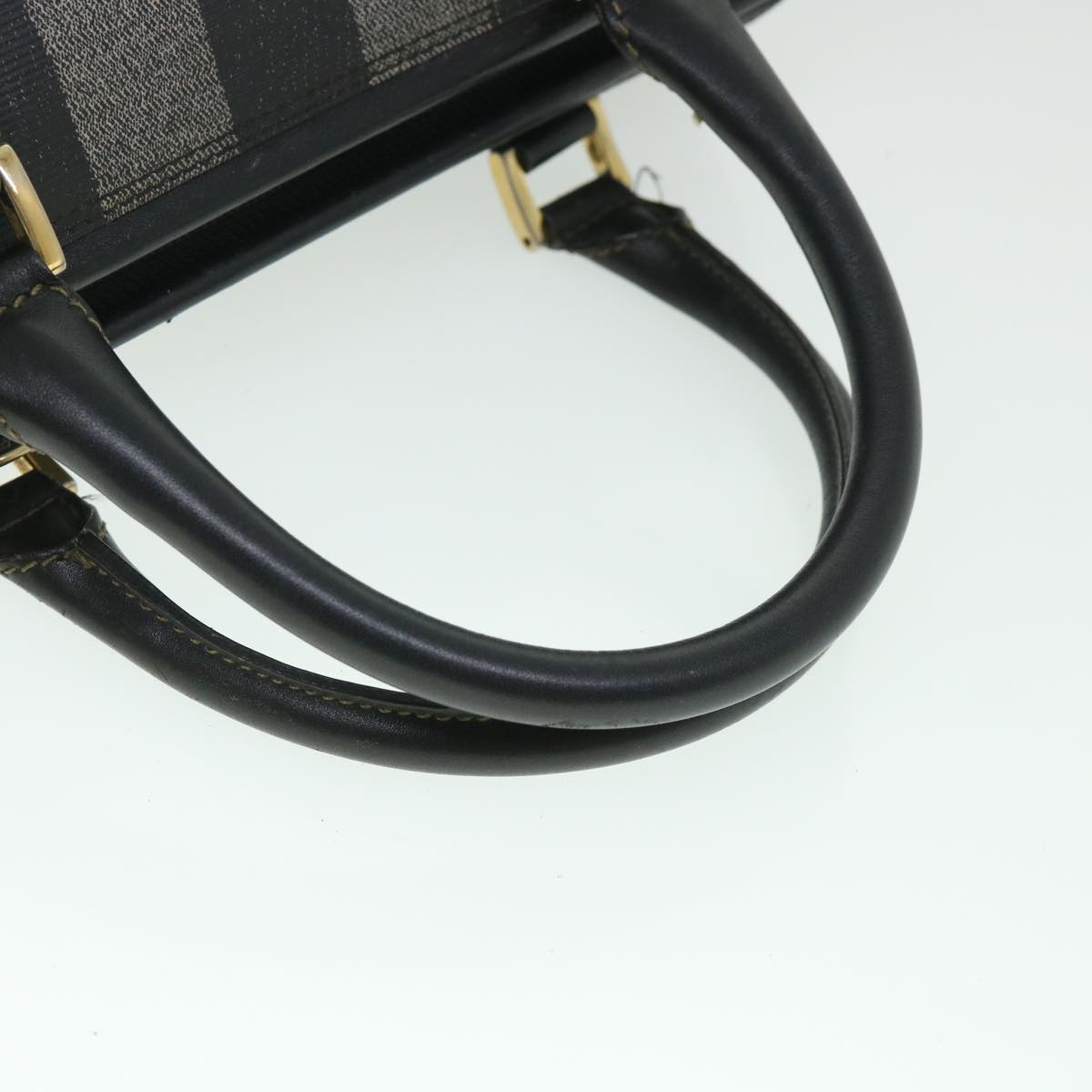 FENDI Pecan Canvas Hand Bag Coated Canvas 2way Gray Black 55821