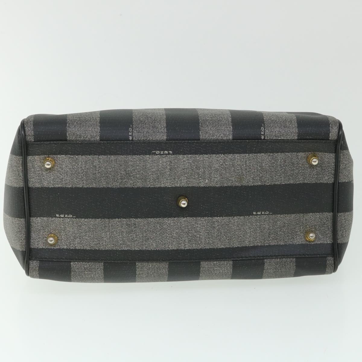 FENDI Pecan Canvas Hand Bag Coated Canvas 2way Gray Black 55821