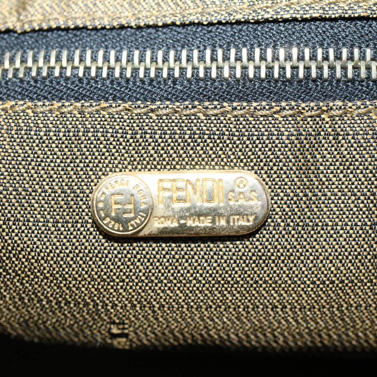 FENDI Zucca Canvas Vanity pouch Hand Bag Brown Black 55824