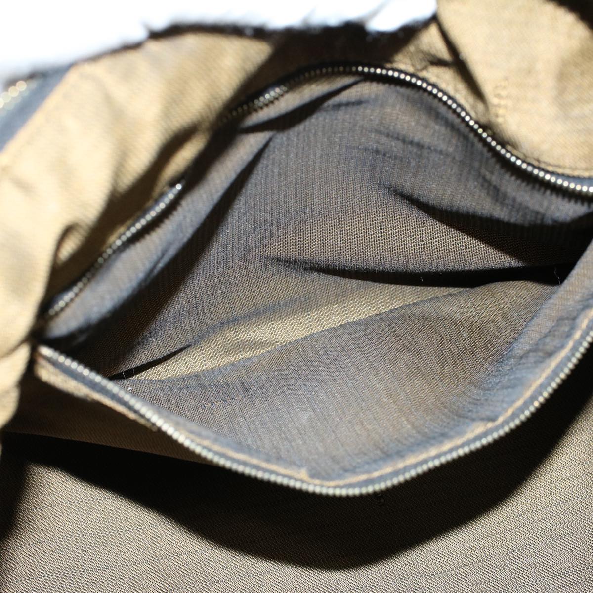 FENDI Zucca Canvas Vanity pouch Hand Bag Brown Black 55824