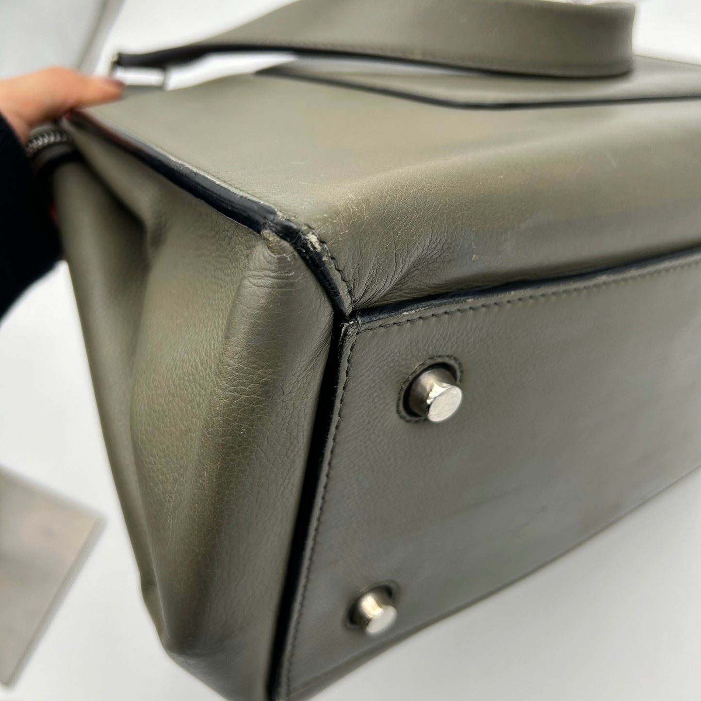 Celine Medium Edge Green Leather Shoulder Bag