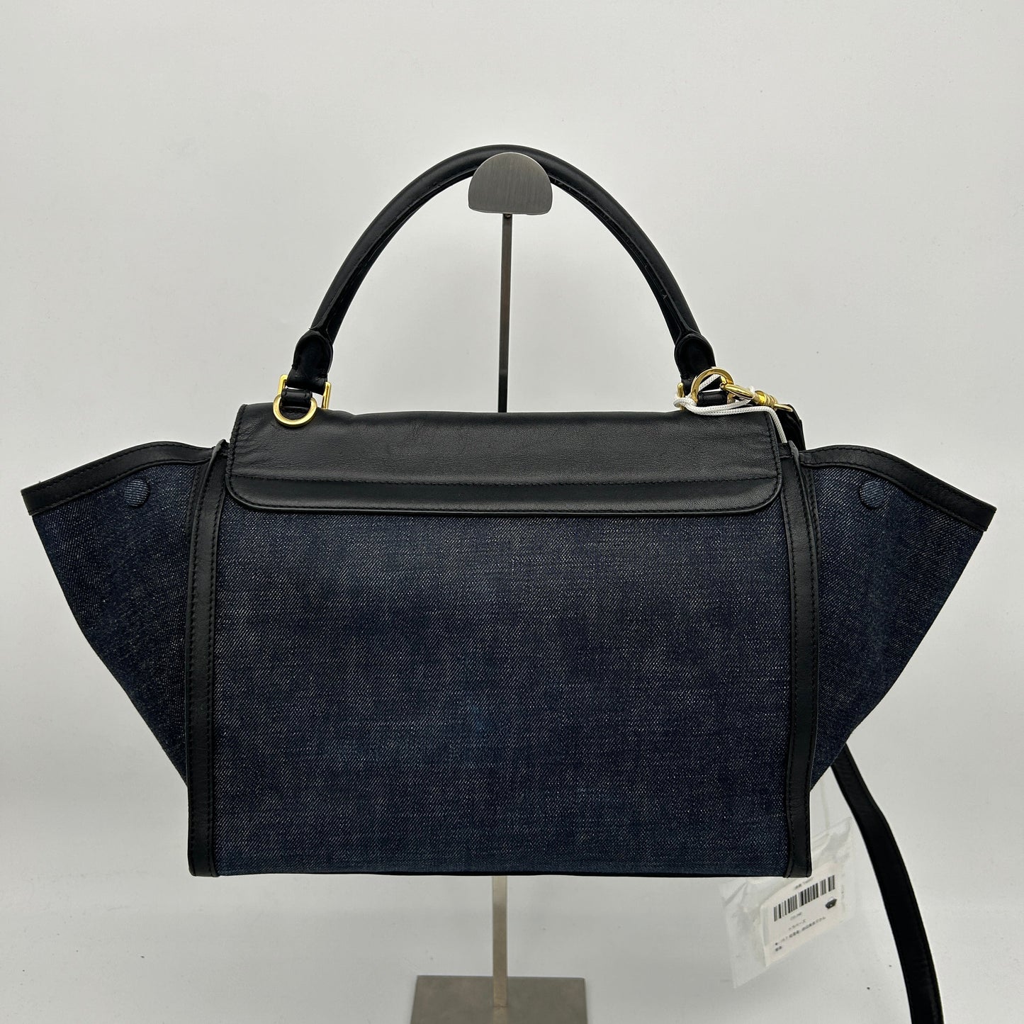 Celine Smooth Calfskin Denim Medium Trapeze Blue Handbag
