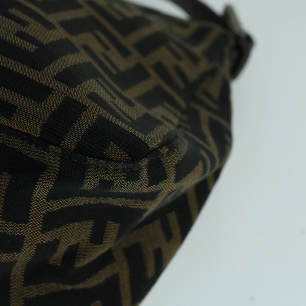 FENDI Zucca Canvas Mamma Baguette Shoulder Bag Brown Black 56073