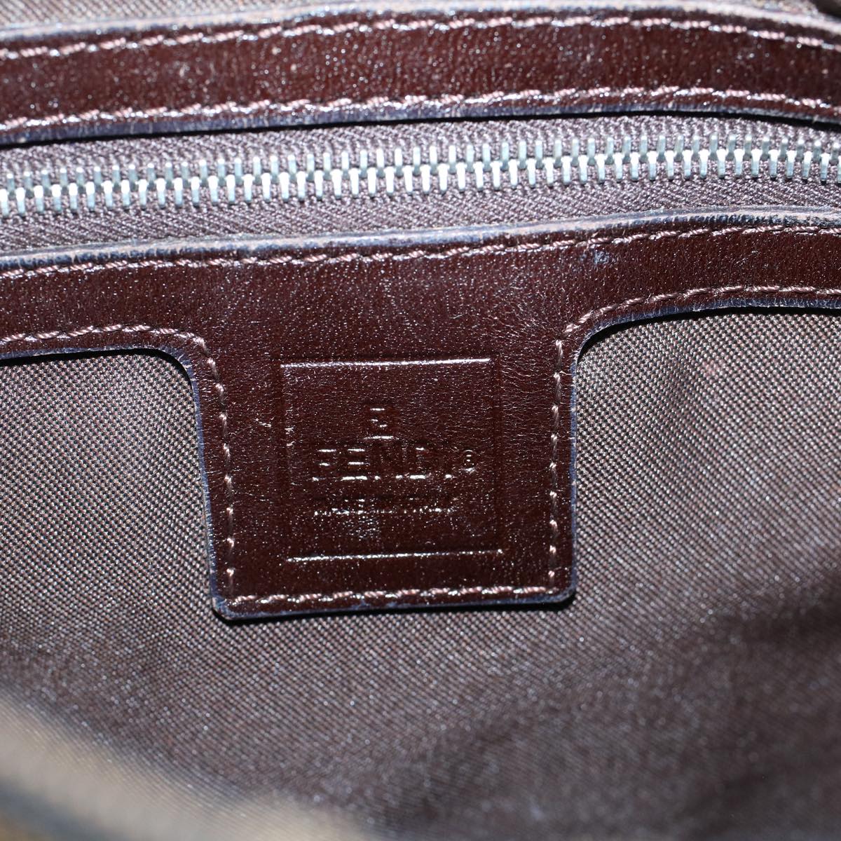 FENDI Zucca Canvas Mamma Baguette Shoulder Bag Brown Black 56073