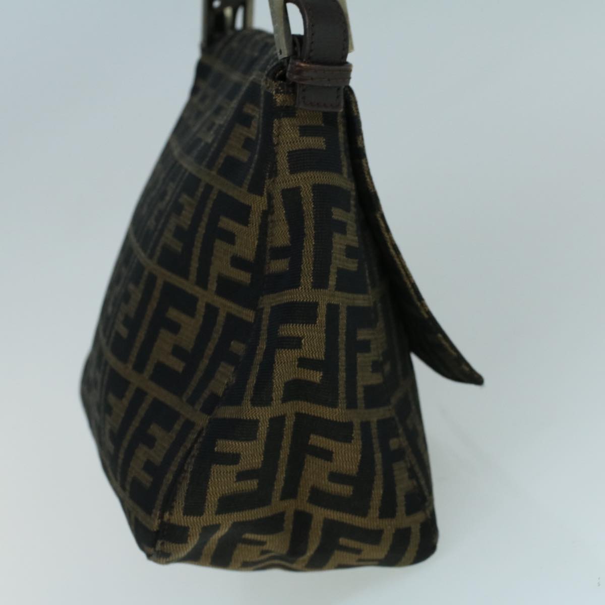 FENDI Zucca Canvas Mamma Baguette Shoulder Bag Brown Black 56073