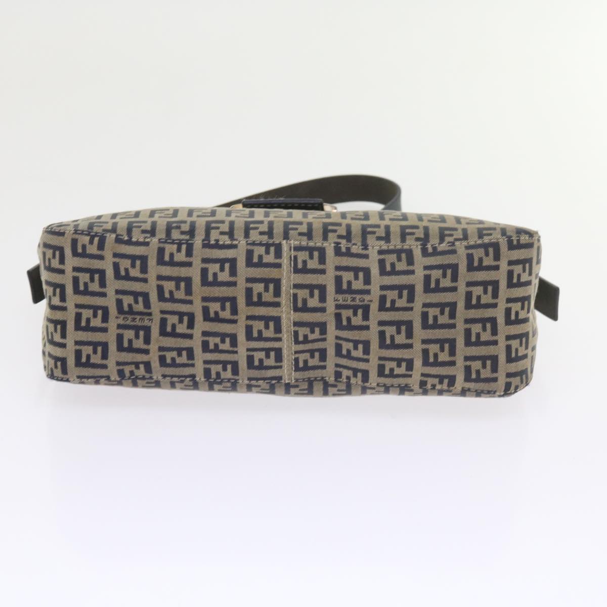 FENDI Zucchino Canvas Mamma Baguette Shoulder Bag Navy 56197