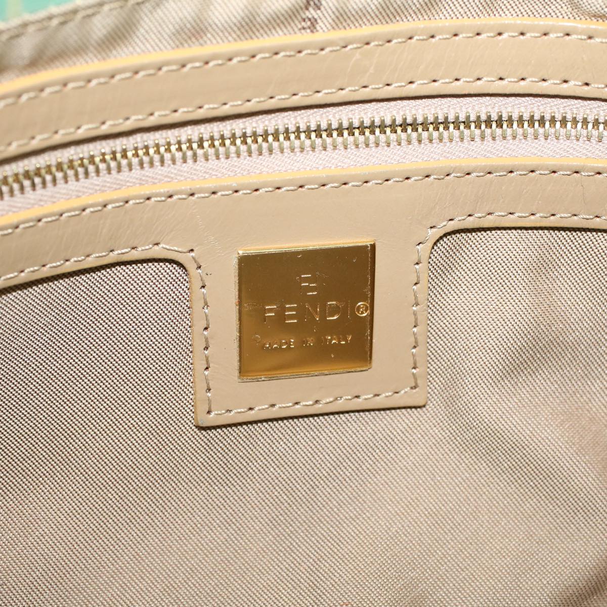 FENDI Zucchino Canvas Mamma Baguette Shoulder Bag Coated Canvas Blue 56198