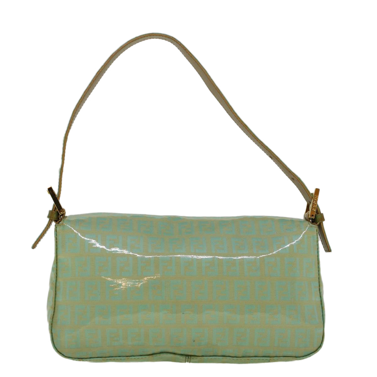 FENDI Zucchino Canvas Mamma Baguette Shoulder Bag Coated Canvas Blue 56198