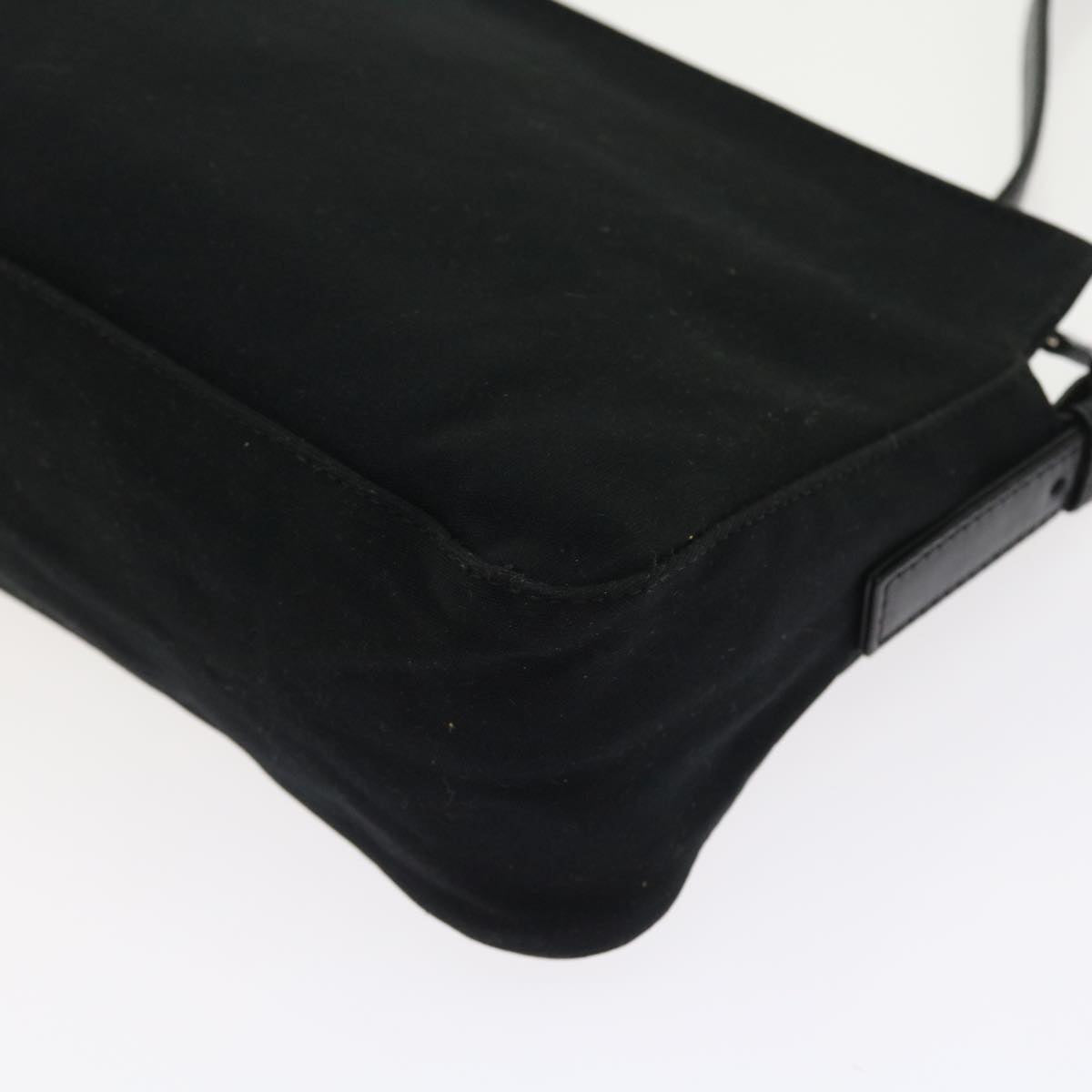 FENDI Mamma Baguette Shoulder Bag Nylon Black 56301