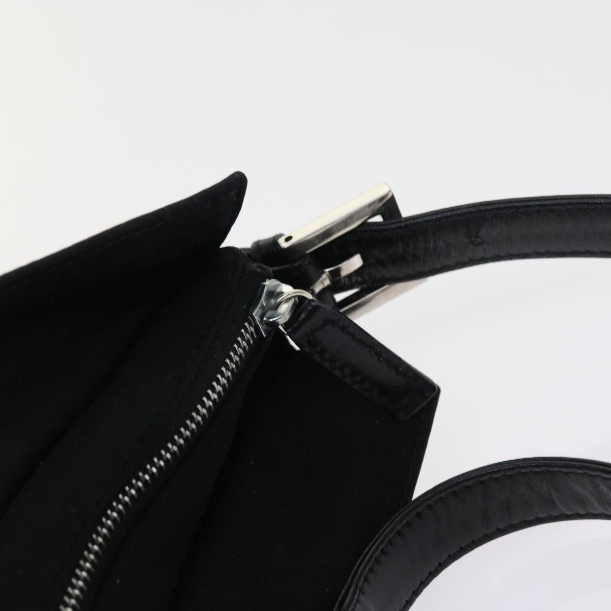 FENDI Mamma Baguette Shoulder Bag Nylon Black 56301