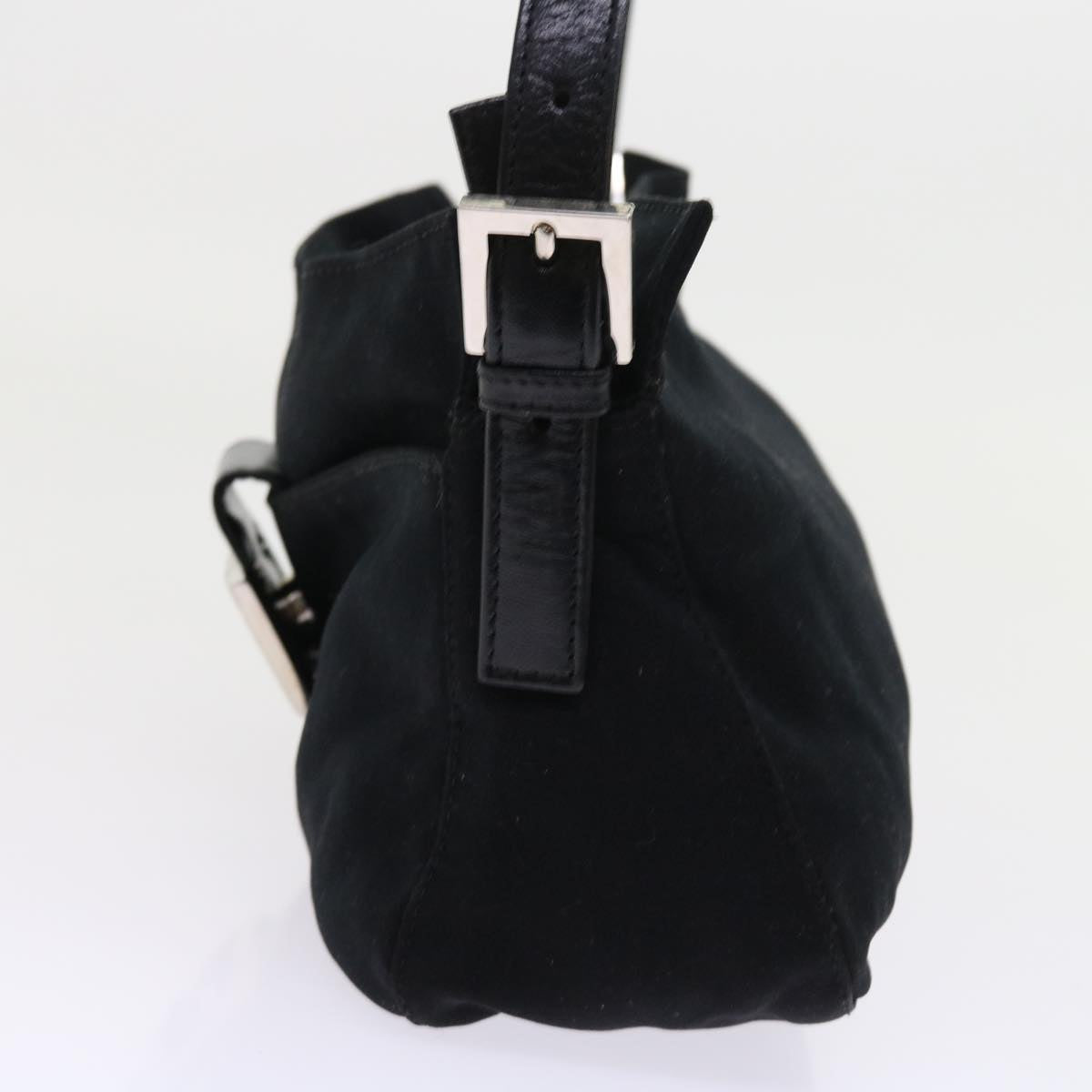 FENDI Mamma Baguette Shoulder Bag Nylon Black 56301