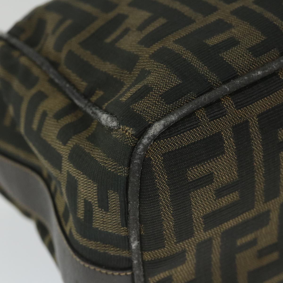 FENDI Zucca Canvas Vanity Cosmetic Pouch Black Brown 56386