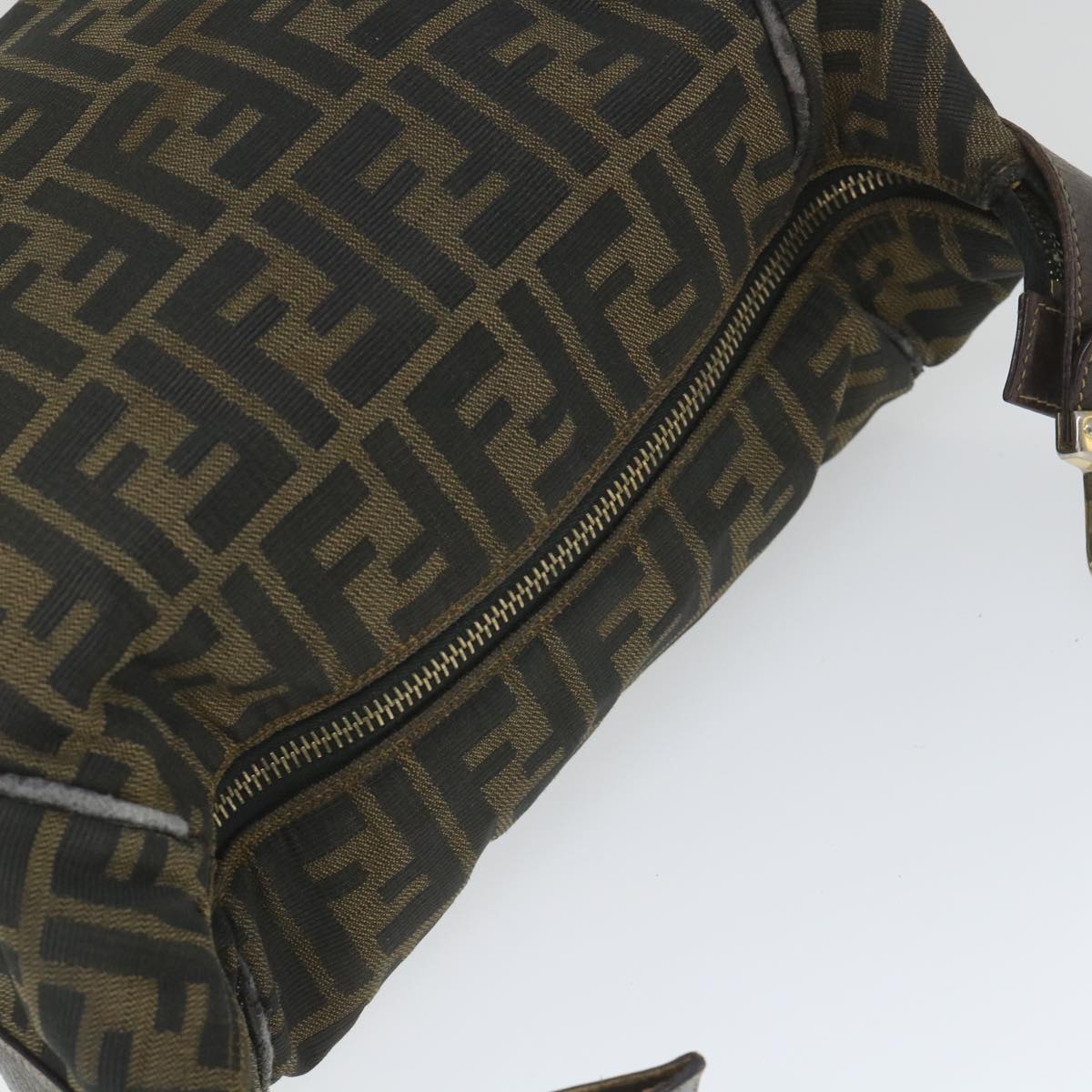 FENDI Zucca Canvas Vanity Cosmetic Pouch Black Brown 56386