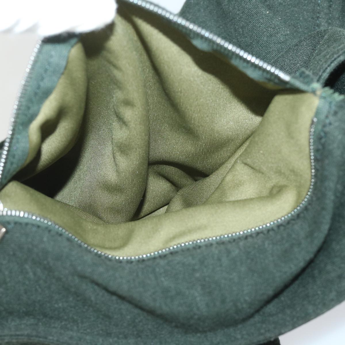 FENDI Mamma Baguette Shoulder Bag Canvas Green 56490