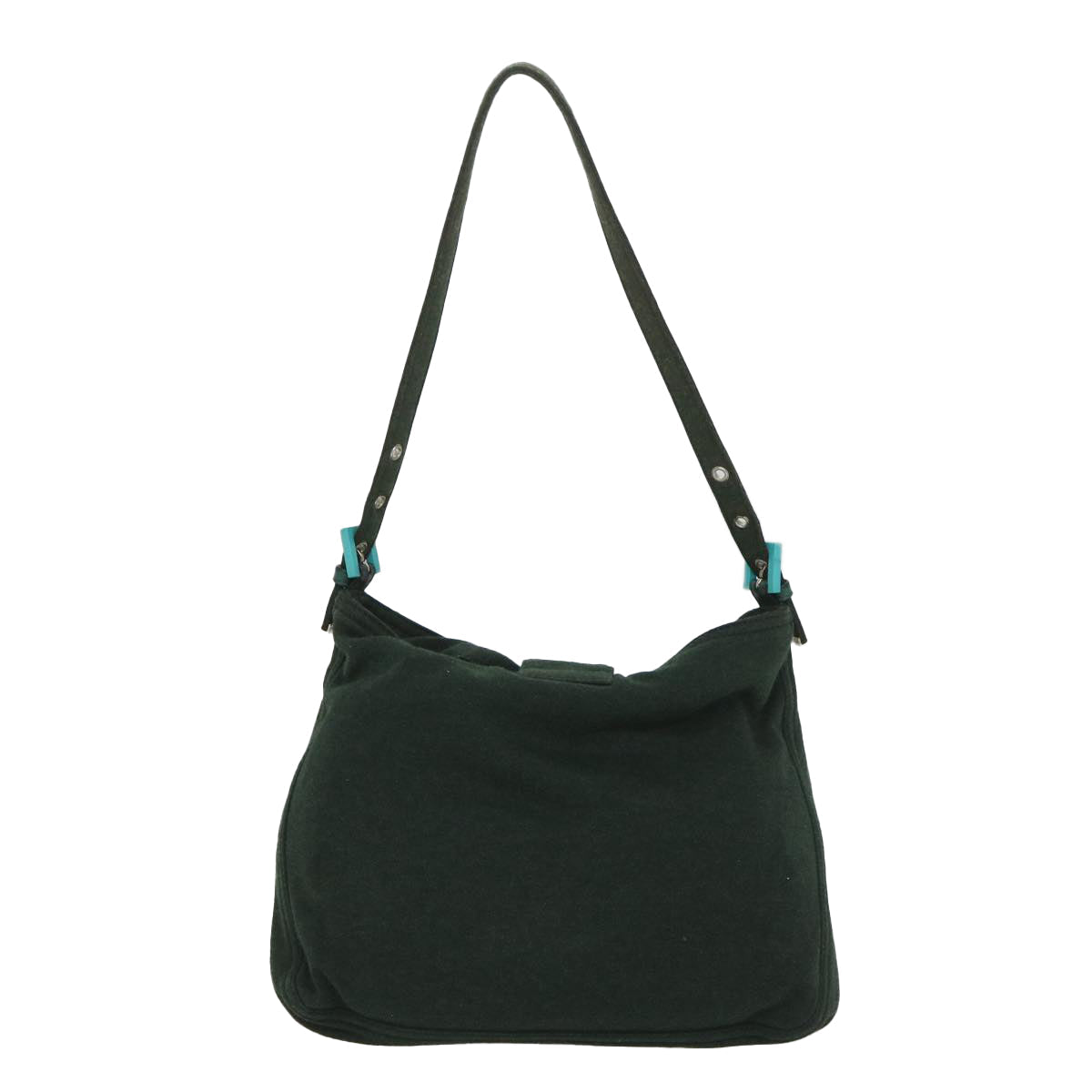 FENDI Mamma Baguette Shoulder Bag Canvas Green 56490