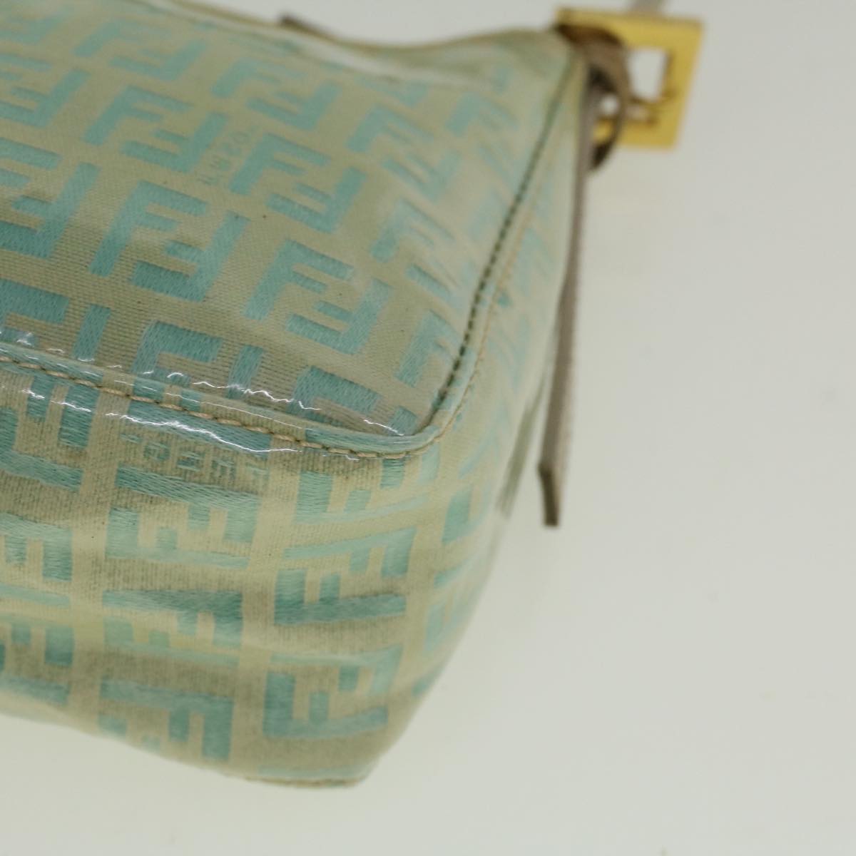 FENDI Zucchino Canvas Hand Bag Coated Canvas Light Blue 56491