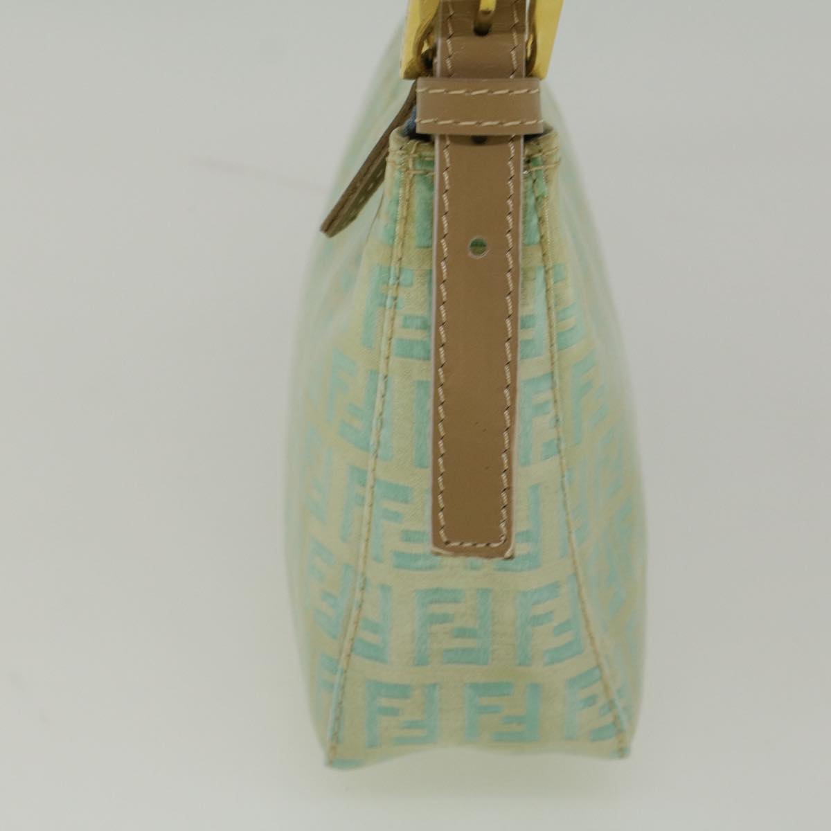 FENDI Zucchino Canvas Hand Bag Coated Canvas Light Blue 56491