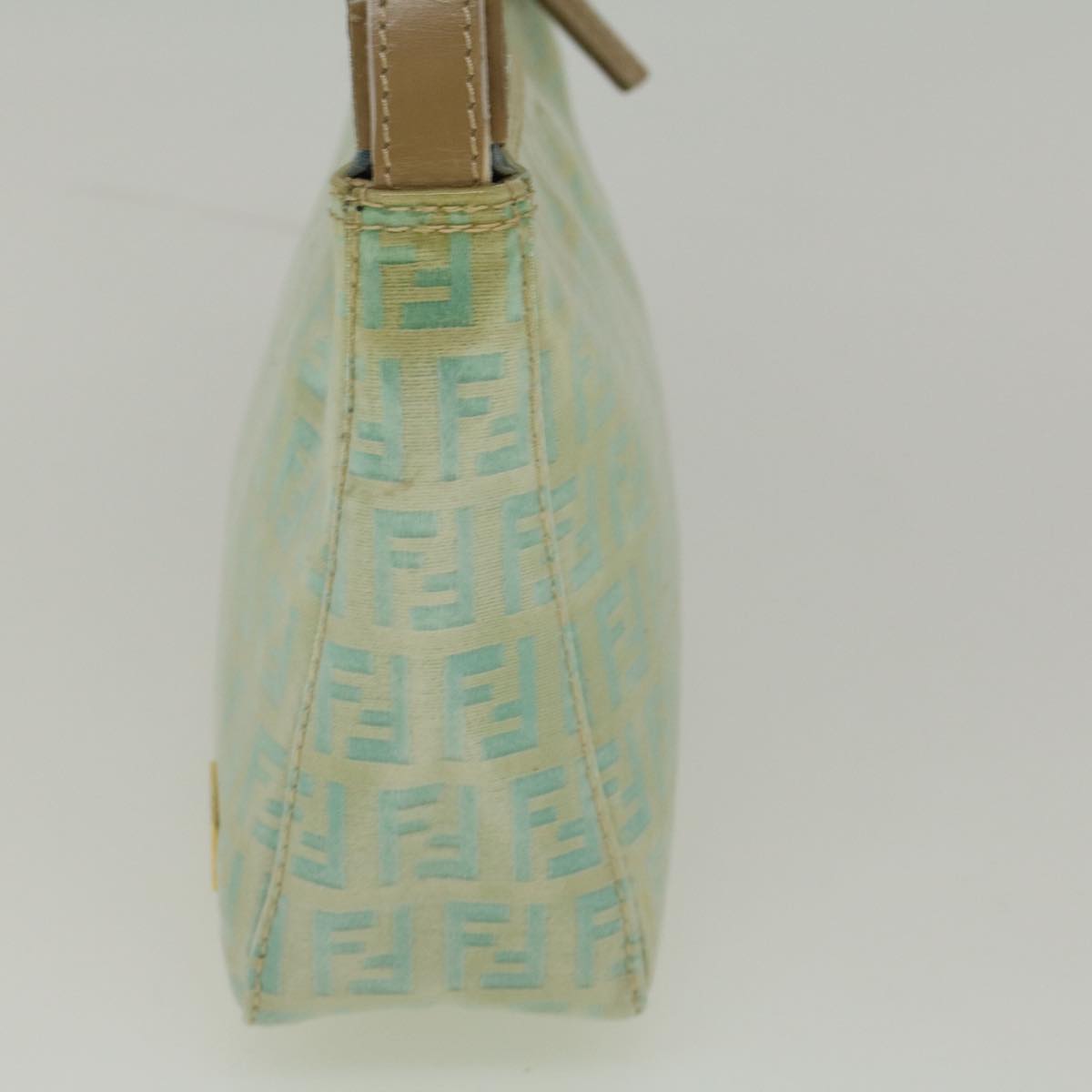 FENDI Zucchino Canvas Hand Bag Coated Canvas Light Blue 56491