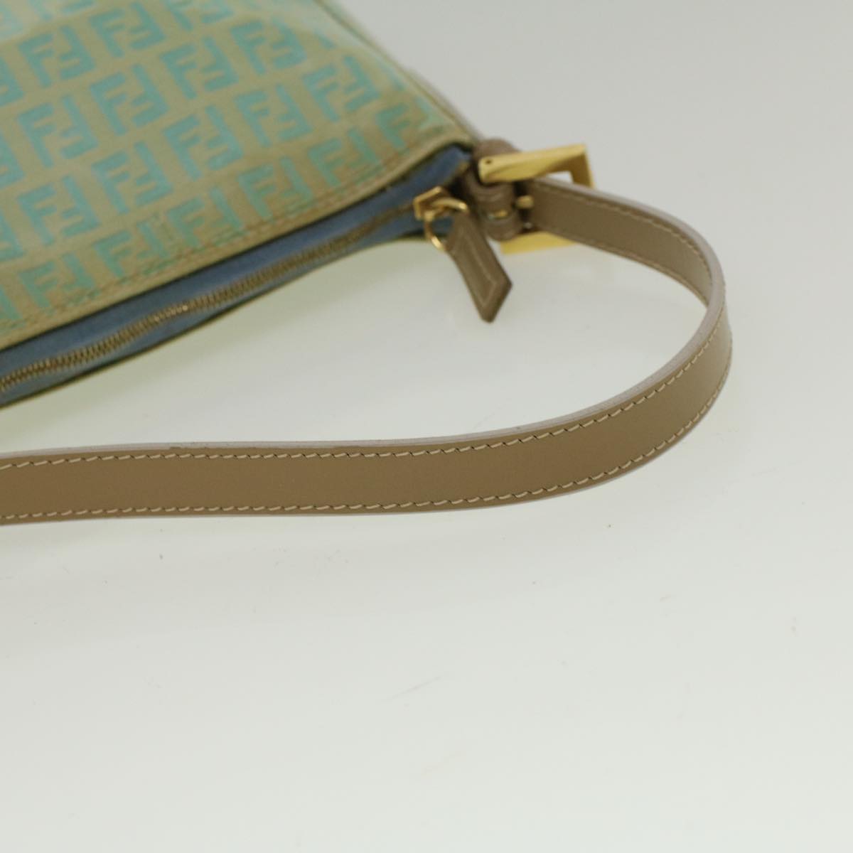 FENDI Zucchino Canvas Hand Bag Coated Canvas Light Blue 56491