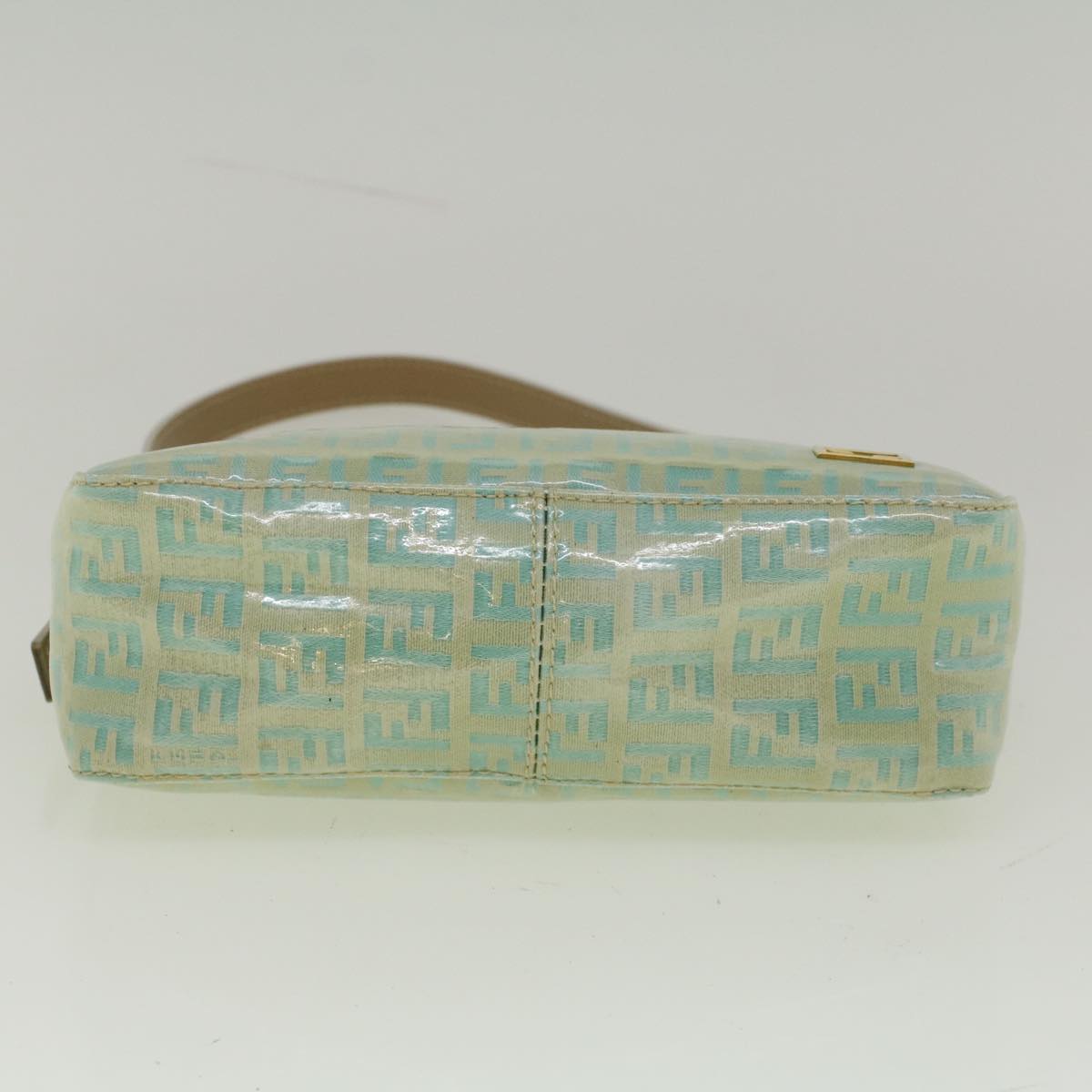 FENDI Zucchino Canvas Hand Bag Coated Canvas Light Blue 56491