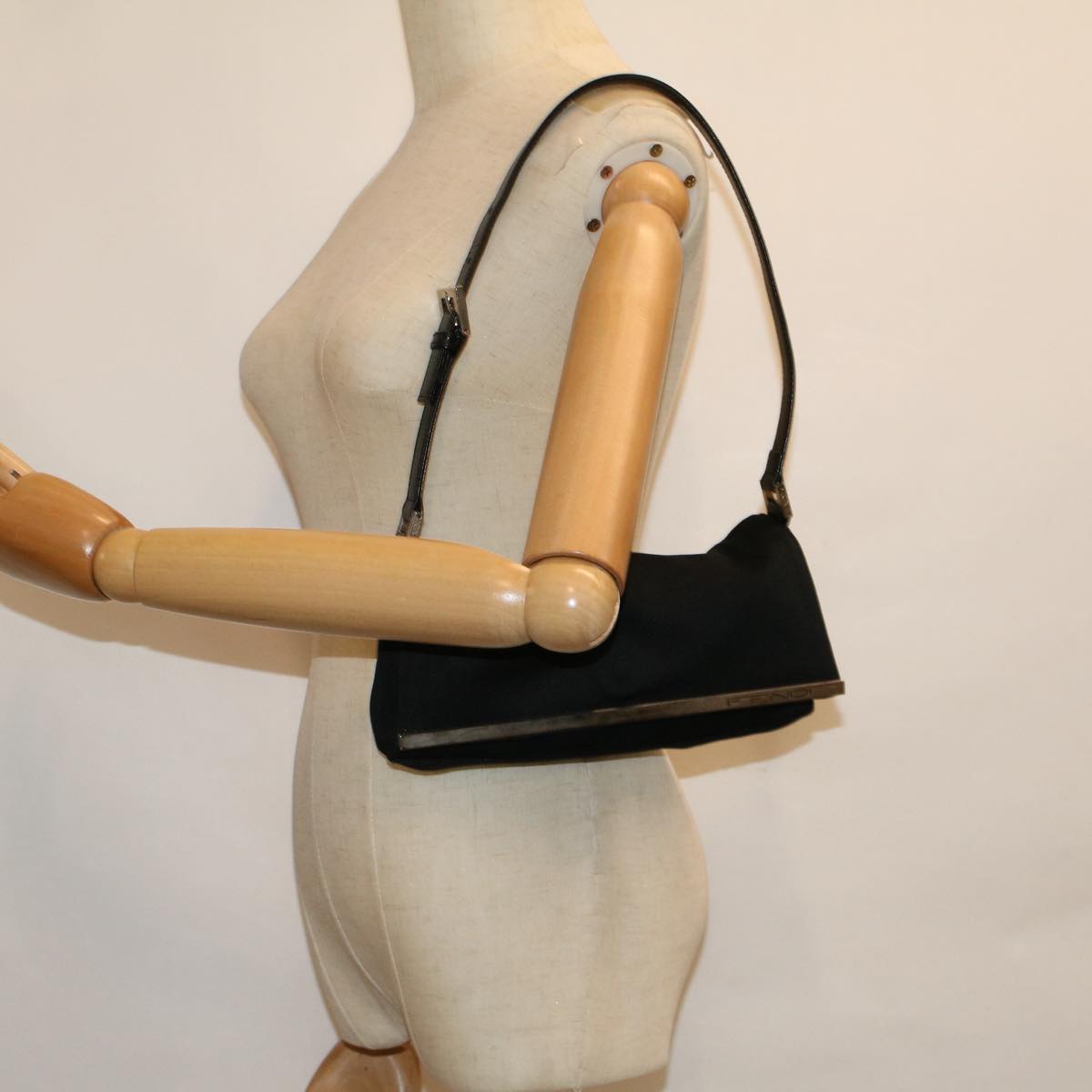 FENDI Shoulder Bag Nylon Black 56493