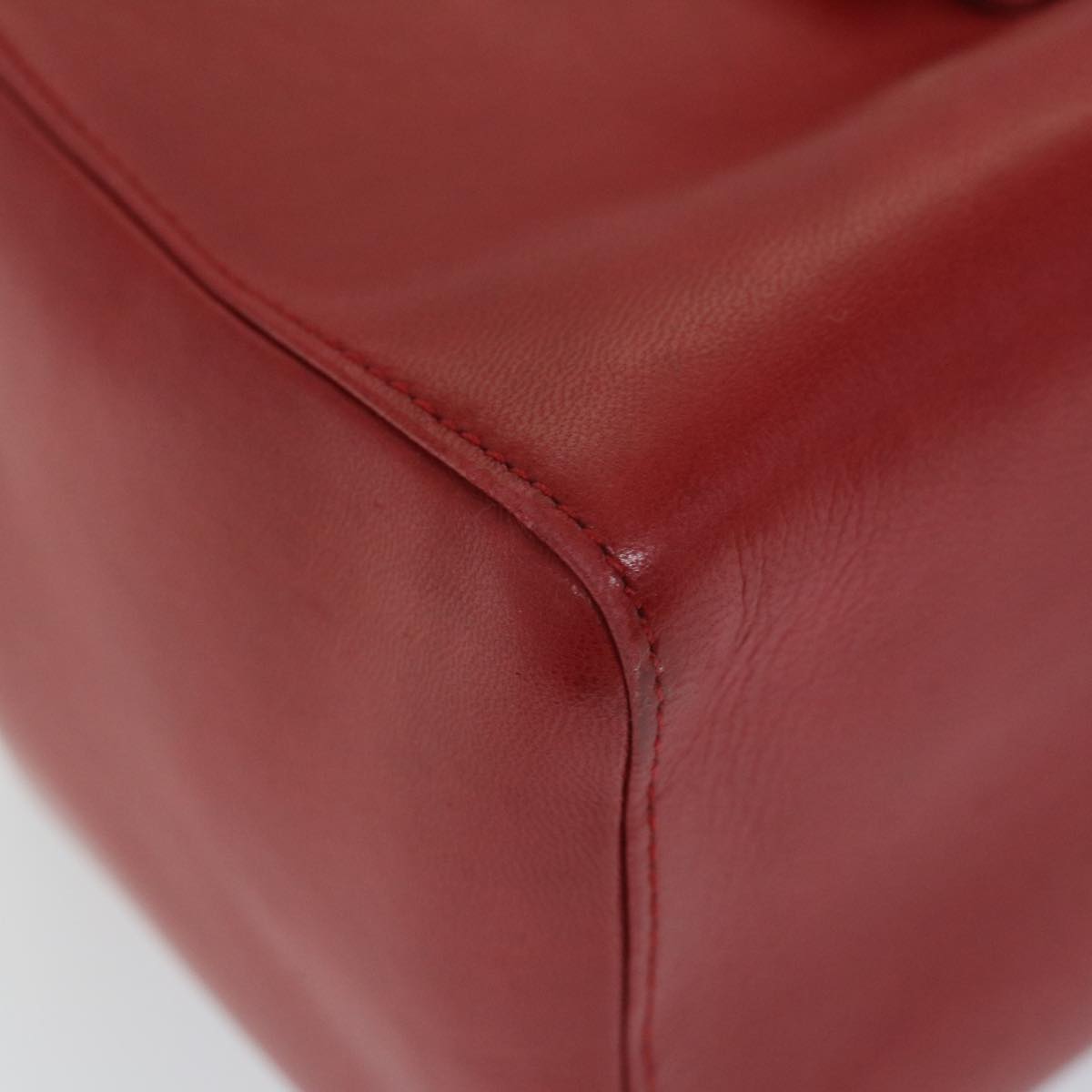 FENDI Mamma Baguette Hand Bag Leather Red 56545
