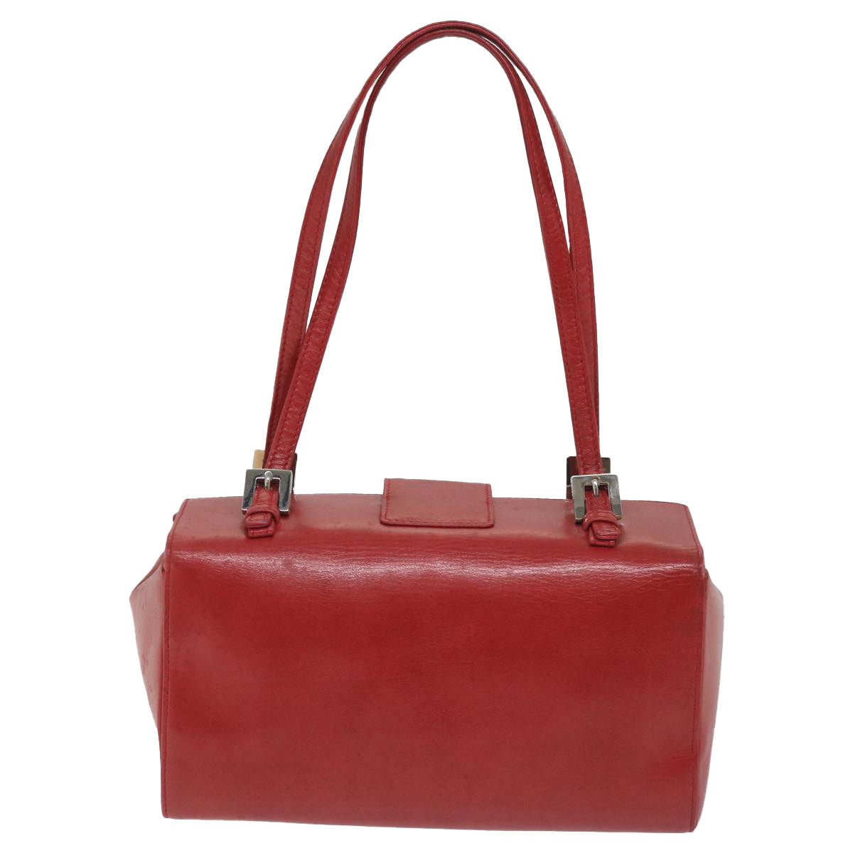 FENDI Mamma Baguette Hand Bag Leather Red 56545