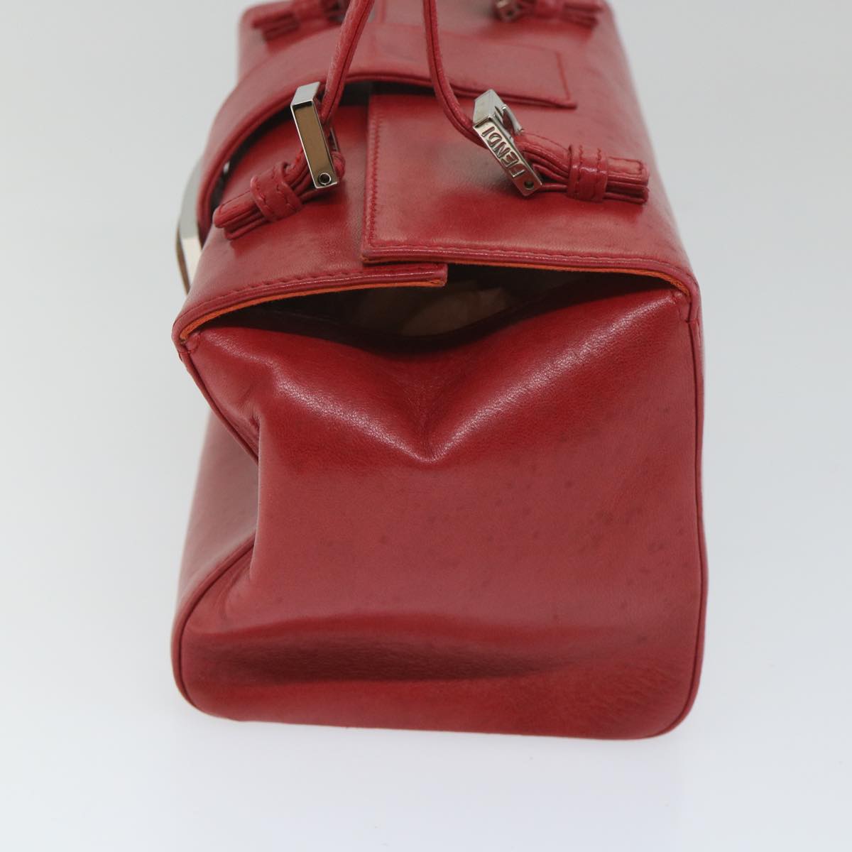 FENDI Mamma Baguette Hand Bag Leather Red 56545