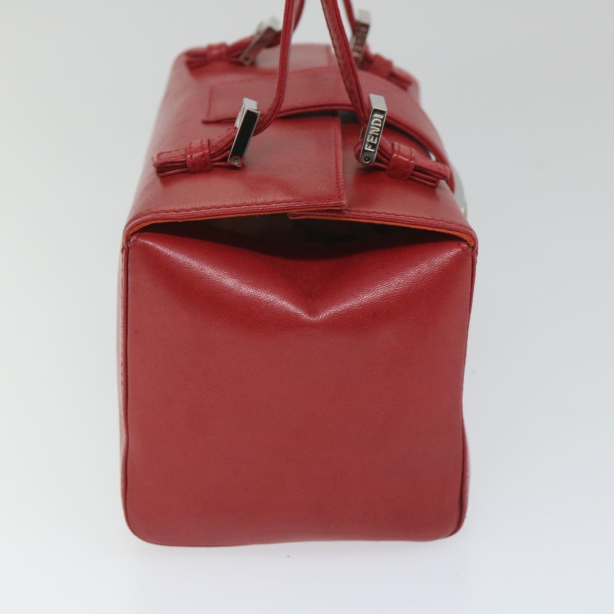 FENDI Mamma Baguette Hand Bag Leather Red 56545