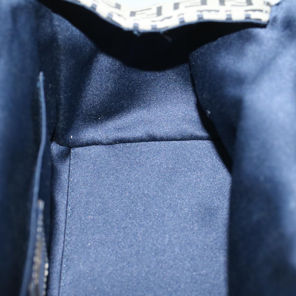 FENDI Zucchino Canvas Mamma Hand Bag Navy 56578