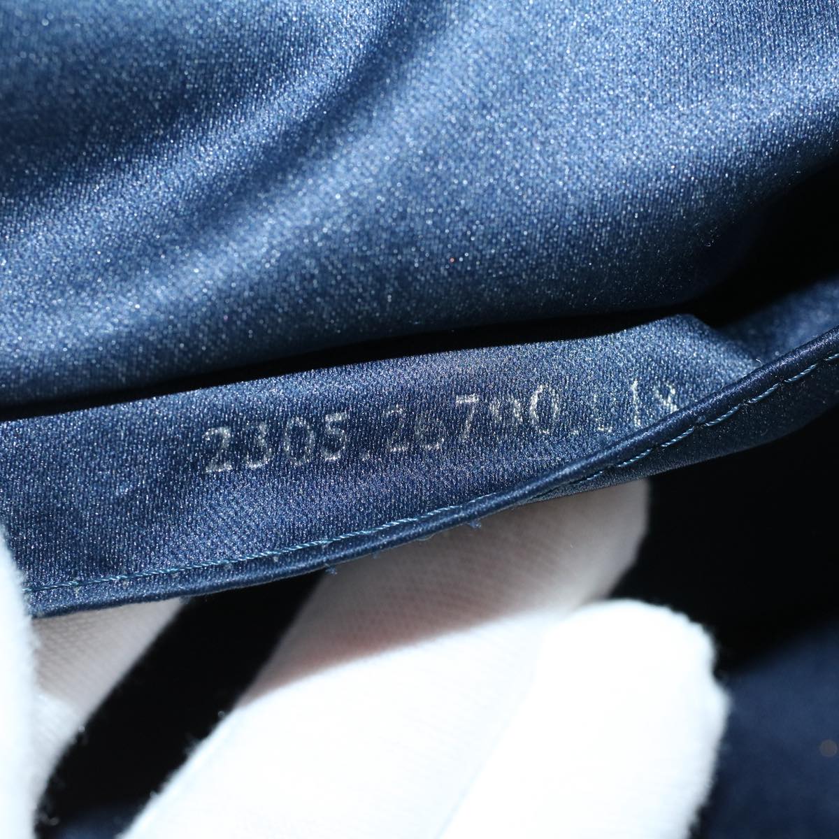 FENDI Zucchino Canvas Mamma Hand Bag Navy 56578