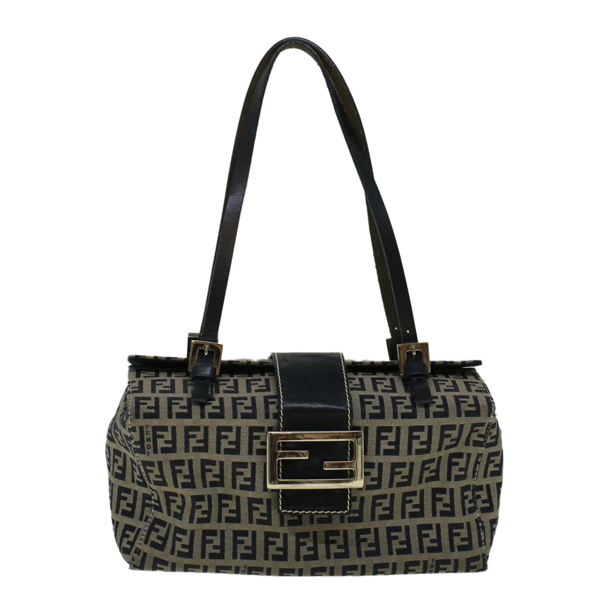 FENDI Zucchino Canvas Mamma Hand Bag Navy 56578